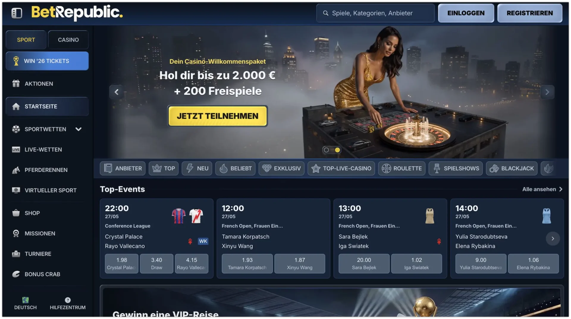Offizielle Website von Betrepublic Casino
