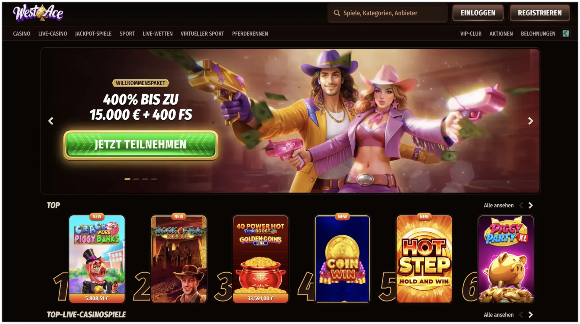 Offizielle Website von Westace Casino